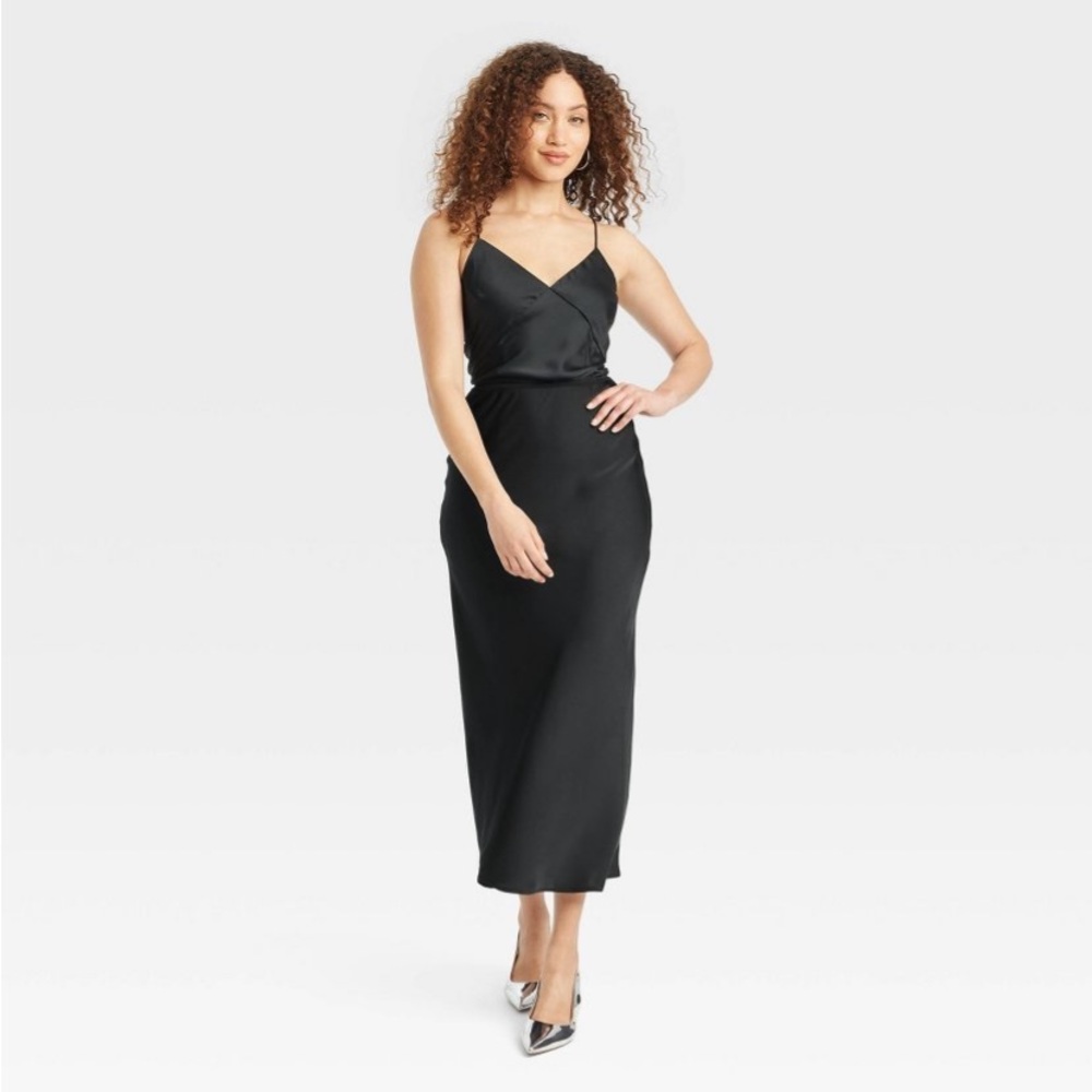 Maxi Slip Skirt - A New Day Black NWT
Satin